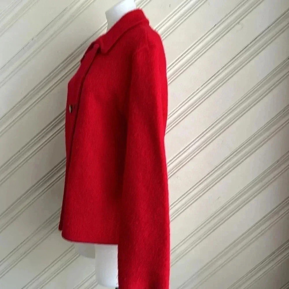 Vintage Red Wool Sweater Jacket Size Large - Picture 6 of 13